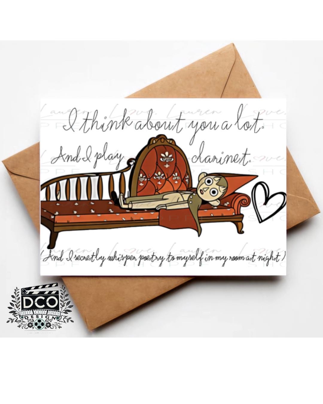 Over the Garden Wall Greeting Card - I think About You & Play Clarinet